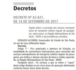 Licitação ônibus EMTU DO/Estado 14/09/2017